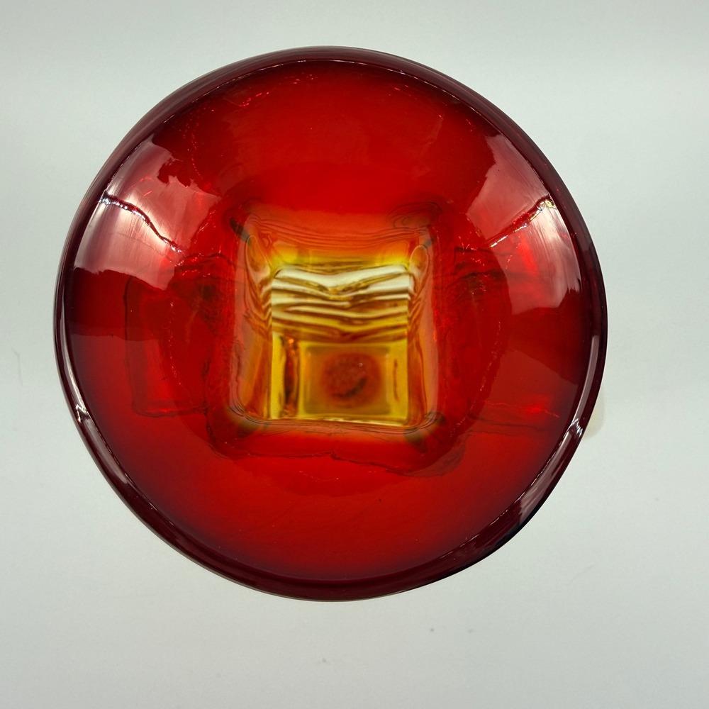 Blenko 3515 Heart Vase Tangerine Art Glass Signed Dated 2016 - Picture 7 of 13